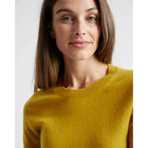 100% Mongolian Cashmere Tee Spicy Mustard XS NWT